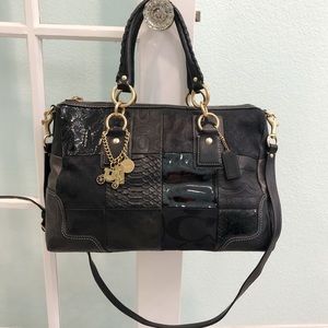 Coach Black Leather Patchwork Handbag